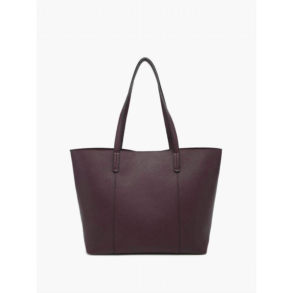 NEW JEN & CO. women's millie classic paneled tote bag in dark plum